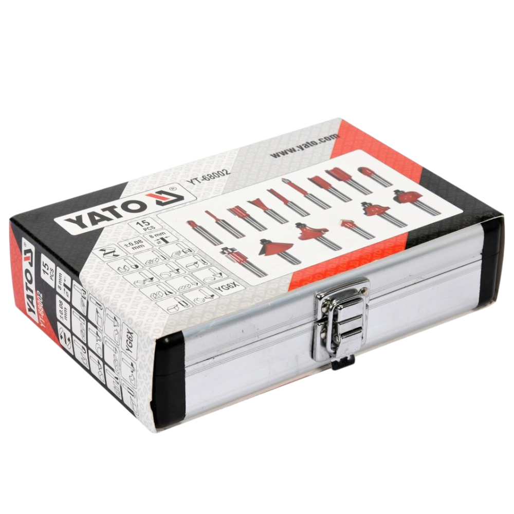 Fräsersatz Nutfräser Oberfräser Holzfräser Set 15tlg hartmetall 8mm Schaft