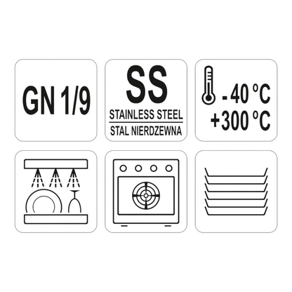 GN 1/9 Deckel Gastronomischer Behälter Gastronorm Edelstahl SS201 Essen Kübel