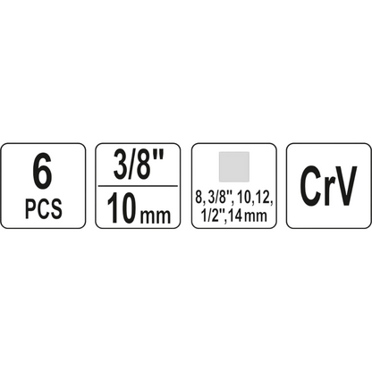 Ölablassschrauben Vierkant Schlüssel Set 8 3/8" 10 12 1/2" 14 Nuss Satz 6tlg