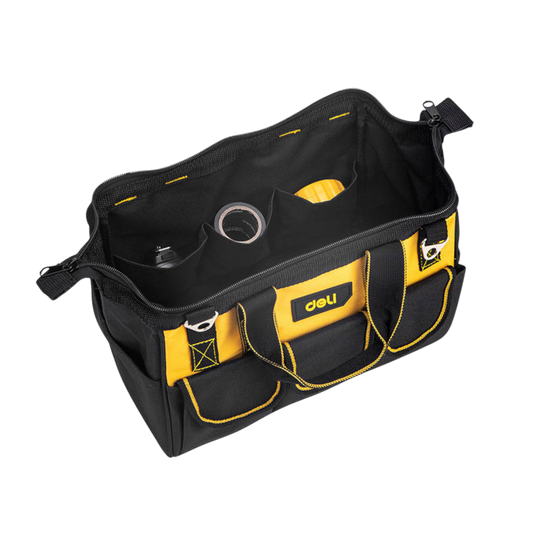 Werkzeugtasche Arbeitstasche Handwerk 31x17x22cm Schwarz Gelb Oxford Gewebe Deli