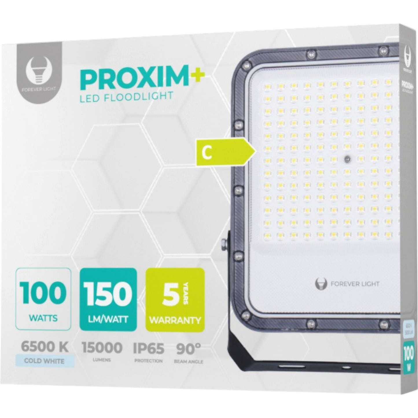 Proxim LED Flutlichtstrahler 100W 15000lm Fluter 6000K SMD Außen Beleuchtung