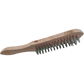 6x Drahtbürste 4-reihig Holzstiel Stahlbürste hochwertig entrosten Metallbürste