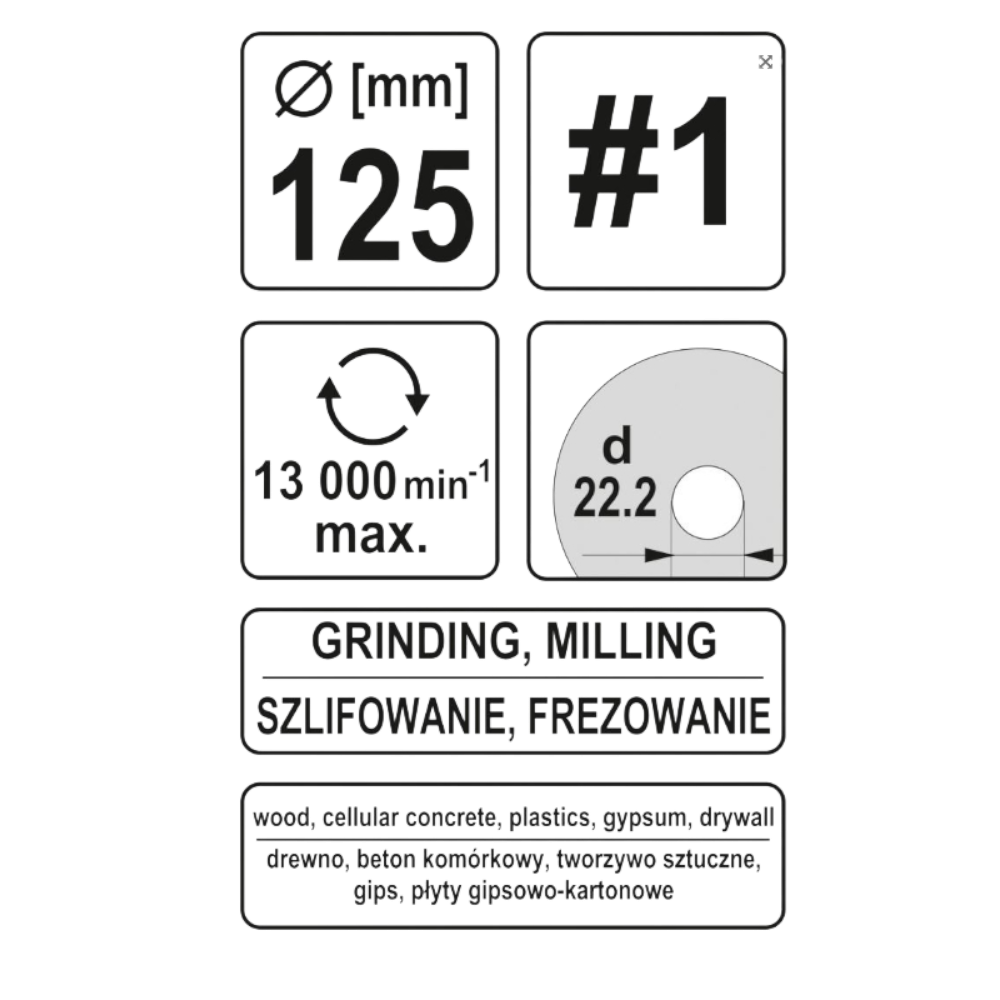 Schleifscheibe Holzraspel 125x22,2mm Raspelscheibe 13000min1 Universalraspel #1