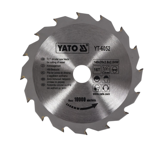 Kreissägeblatt Holzsäge 140x20x2,8x2mm 16T TCT Sägeblatt Scheibe 10000min1