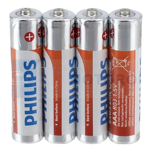 4x AAA Zink-Kohle Batterien Set 1,5V Philips für Fernbedienung Spielzeug Waagen