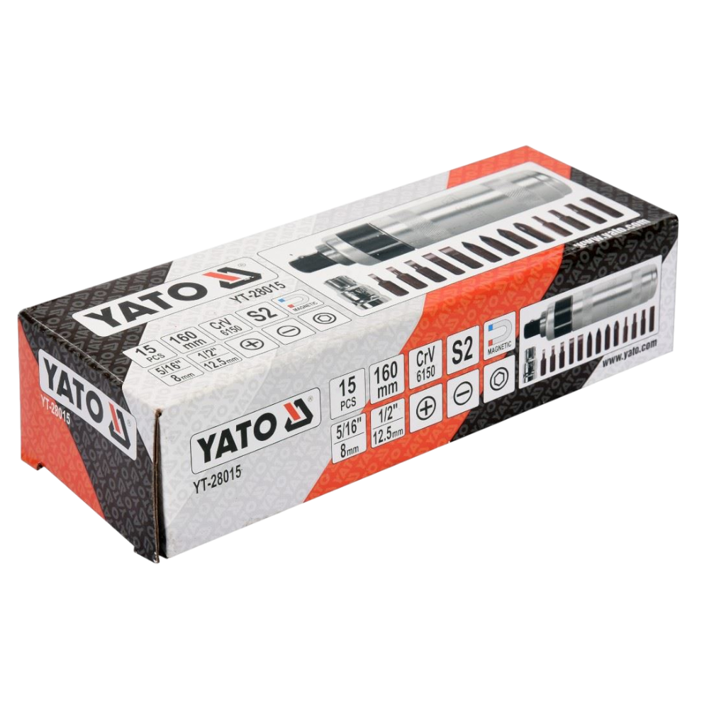 Schlagschrauber 5/16" Bit-Sortiment Kreuz Schlitz HEX Ausdreher 1/2" Satz 15-tlg