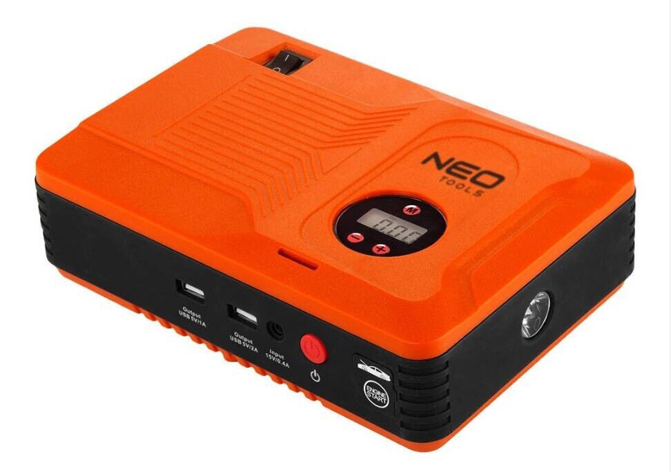 NEO KFZ Auto Batterie Starter PowerBank USB Ladegerät 14000mAh Lampe Kompressor