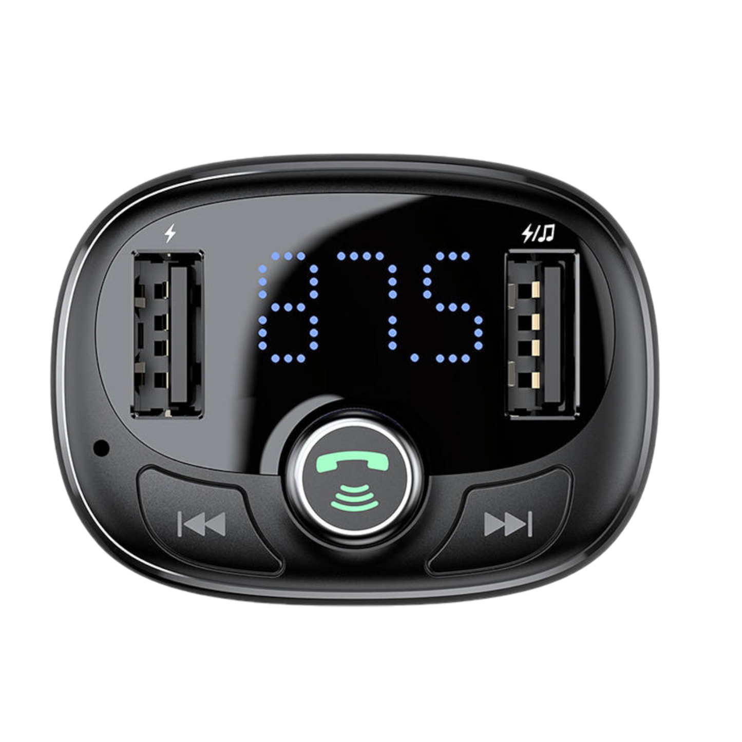 FM Transmitter Auto KFZ Radio Adapter 2x USB-A Anschlüsse Bluetooth 4.2 Schwarz