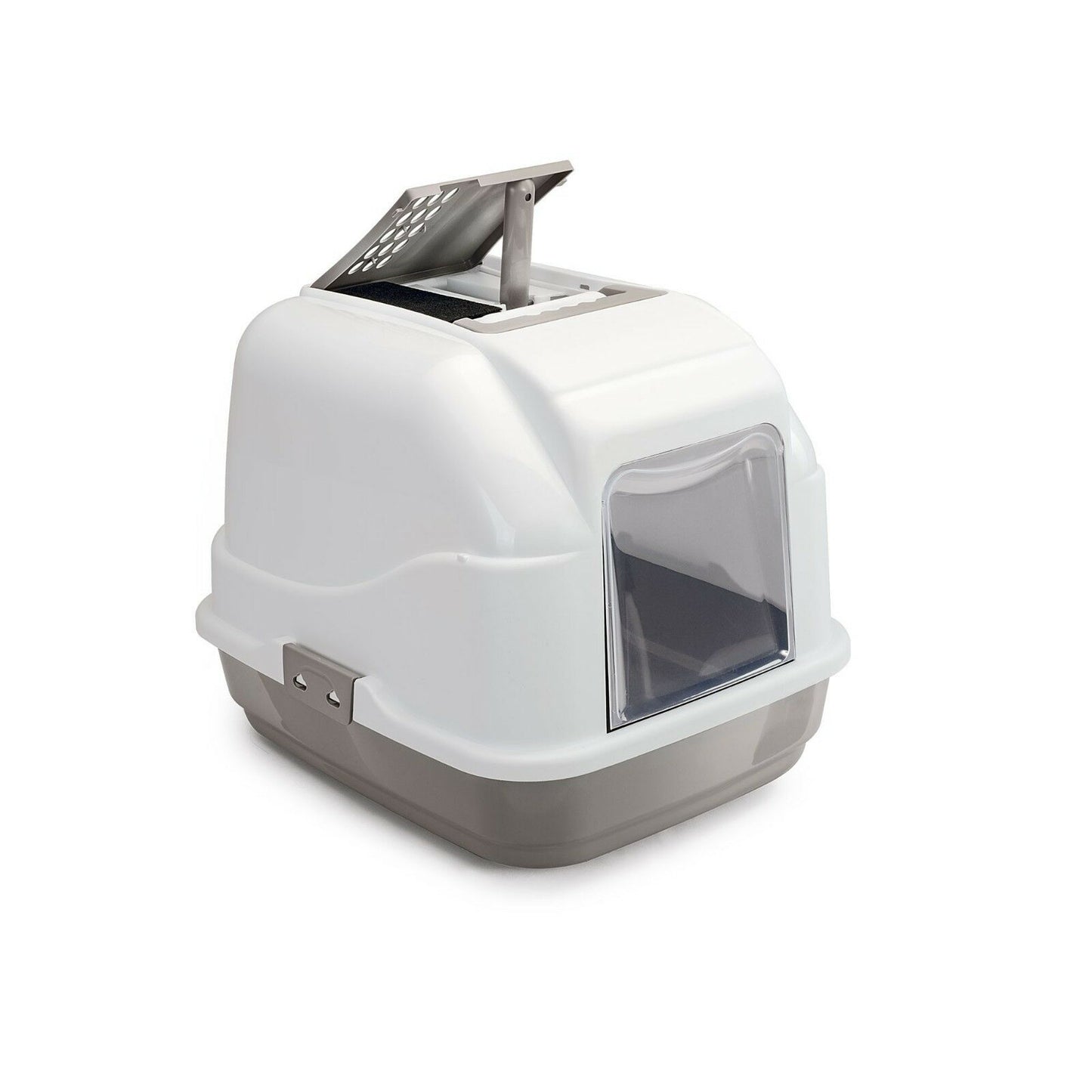 Katzentoilette Katzenklo Cat WC Haubentoilette Filter geschlossen XXL Jumbo Grau