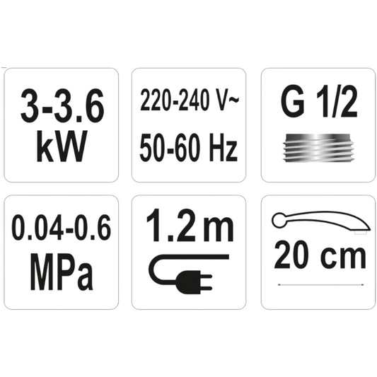 Wandamatur Durchlauferhitzer Wasserhahn Warmwasser elektrisch Heizung Küche Bad