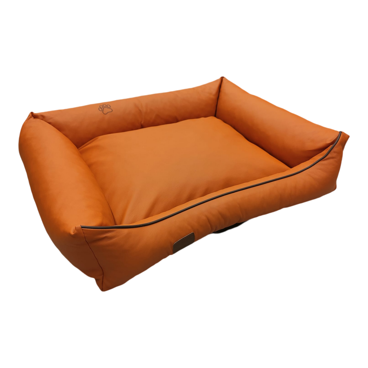 Hundebett Hundekorb Hundekissen Hundesofa Liegeplatz Kunstleder Gr. XL Orange