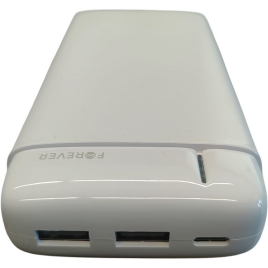 Powerbank Ladegerät 20000mAh 2x USB USB-C für alle Handys Weiß Li-Poly Akku