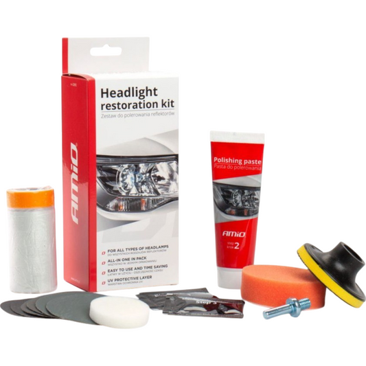 Kunststoff Scheinwerfer Scheibe Politur Schleif Set Aufbereitung Aufarbeitung