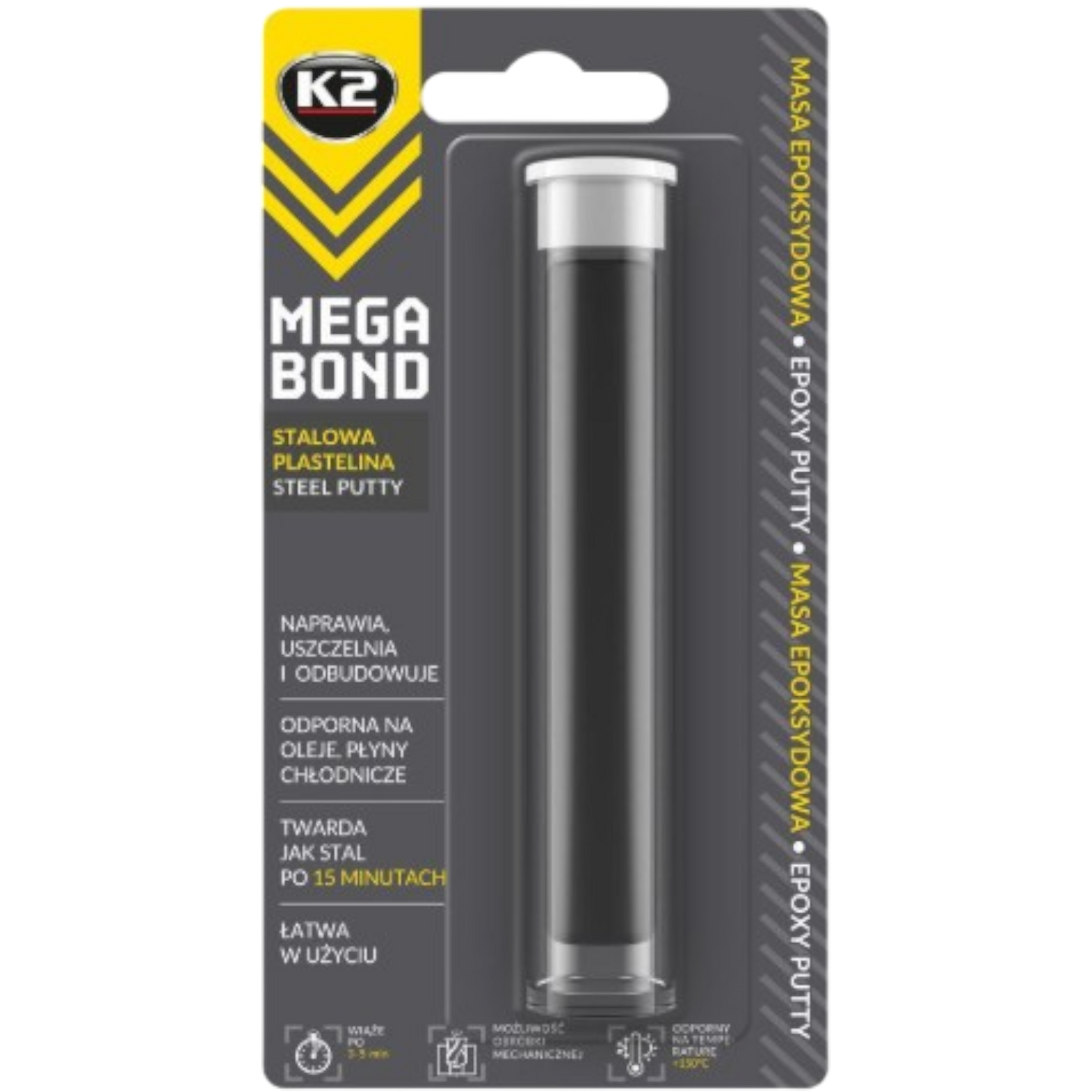 Reparaturknete 2K Komponenten Knetmasse Epoxidkitt Stahlplastilin Mega Bond 20g