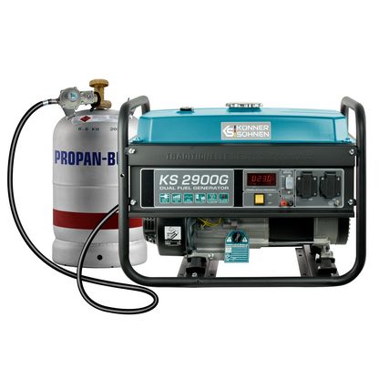 KS2900G Stromgenerator Notstromaggregat 6,5PS Benzin Gas LPG 2,9KW 2x 16A 230V