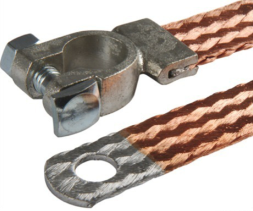 Masseband Batterie Polklemme Minuspol Kupferband Band anschraubbar 35cm 21mm²