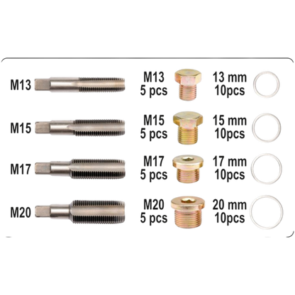 Reparatur Set Ölablassschraube M13 M15 M17 M20 Ölablassgewinde Gewindeschneider