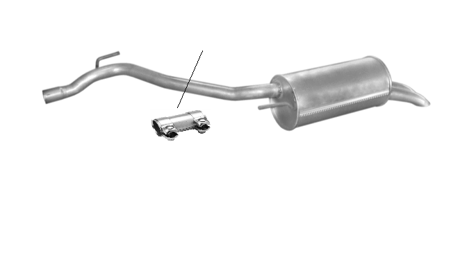 Final absorber end pot exhaust rear VW T4 Bus Transporter 1.9TD 2.4D OFF 96-