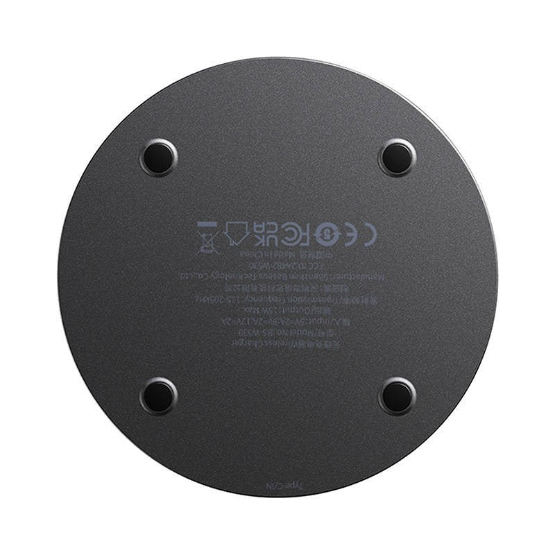 baseus Induktion Ladegerät Qi Kabellos Wireless Charger 15W Schwarz USB-C