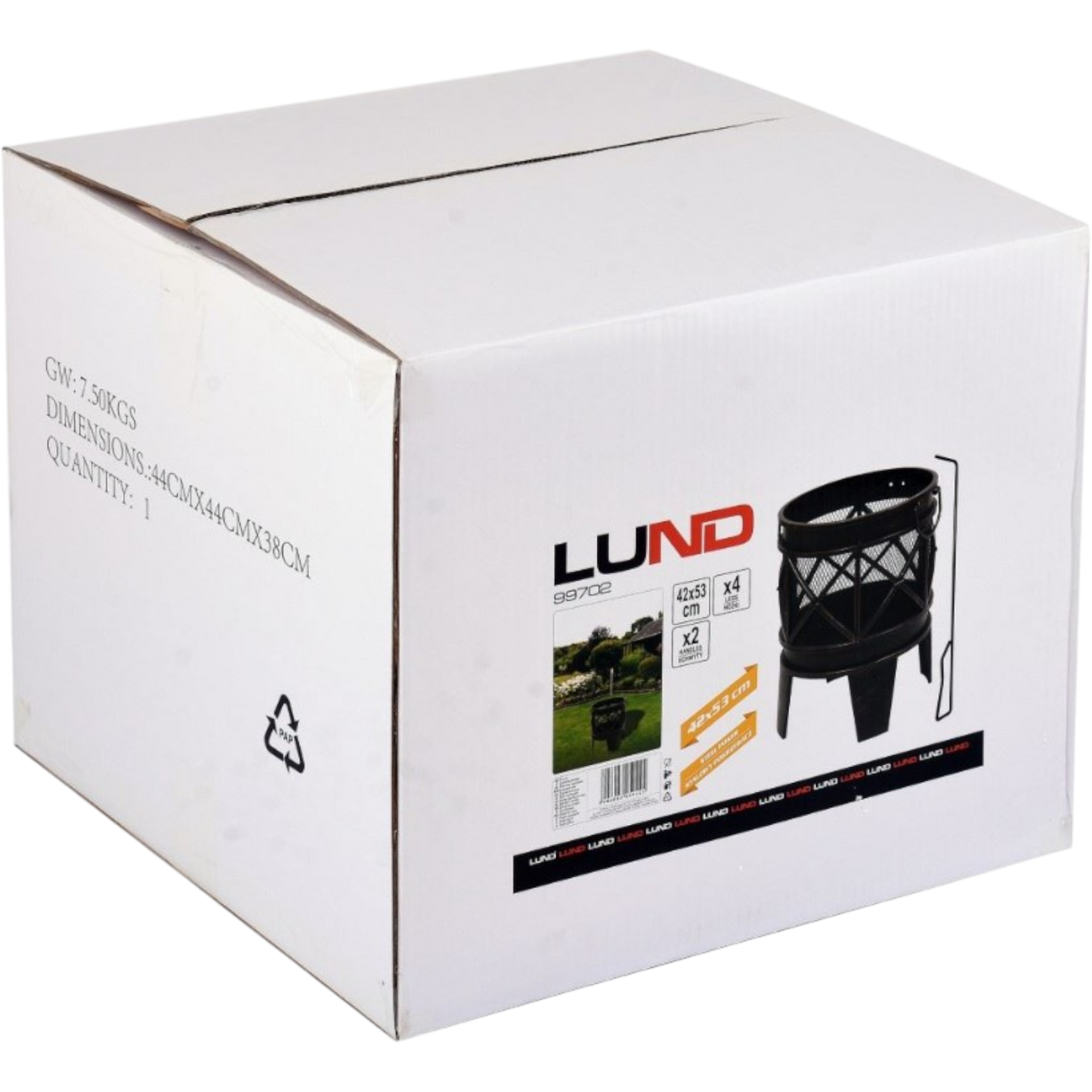 Feuerstelle 42 x 53 cm Feuerschale Holz Lagerfeuer Garten Terrasse Stahl Tonne