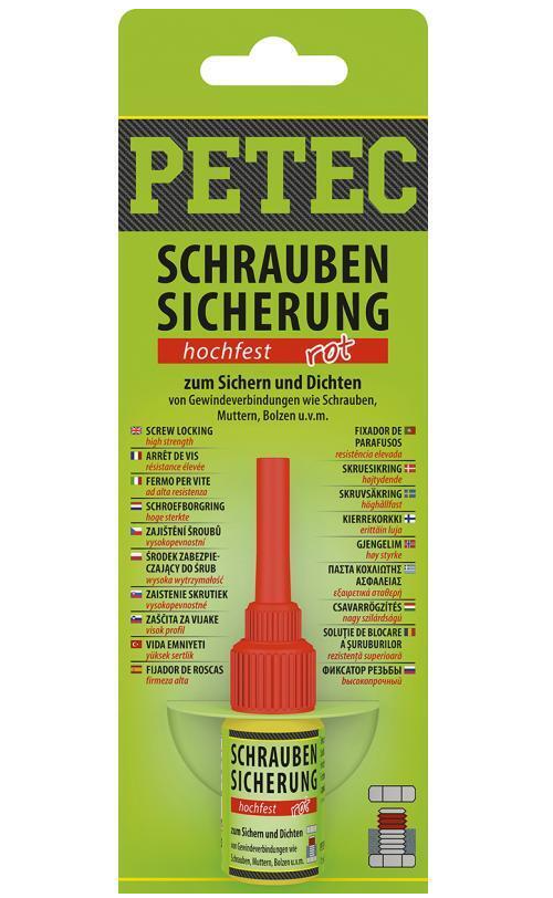 PETEC 91005 Schraubensicherung Schraubenkleber Klebstoff hochfest rot 5g