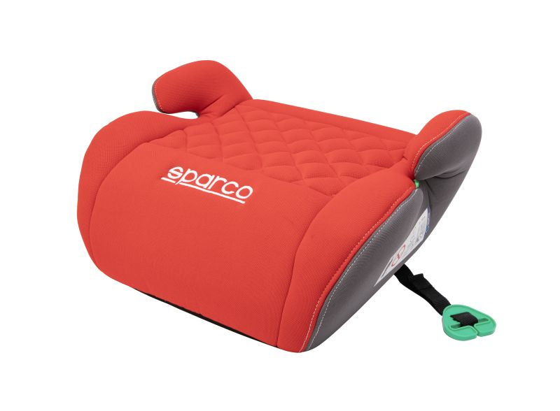 Sparco F100KRD Kindersitz 125-150cm Sitzerhöhung Rot/Grau gesteppt PKW Auto