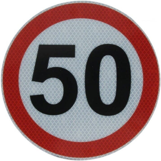 Hinweisschild 50 km/h Geschwindigkeit Warn-Aufkleber LKW Anhänger reflektierend