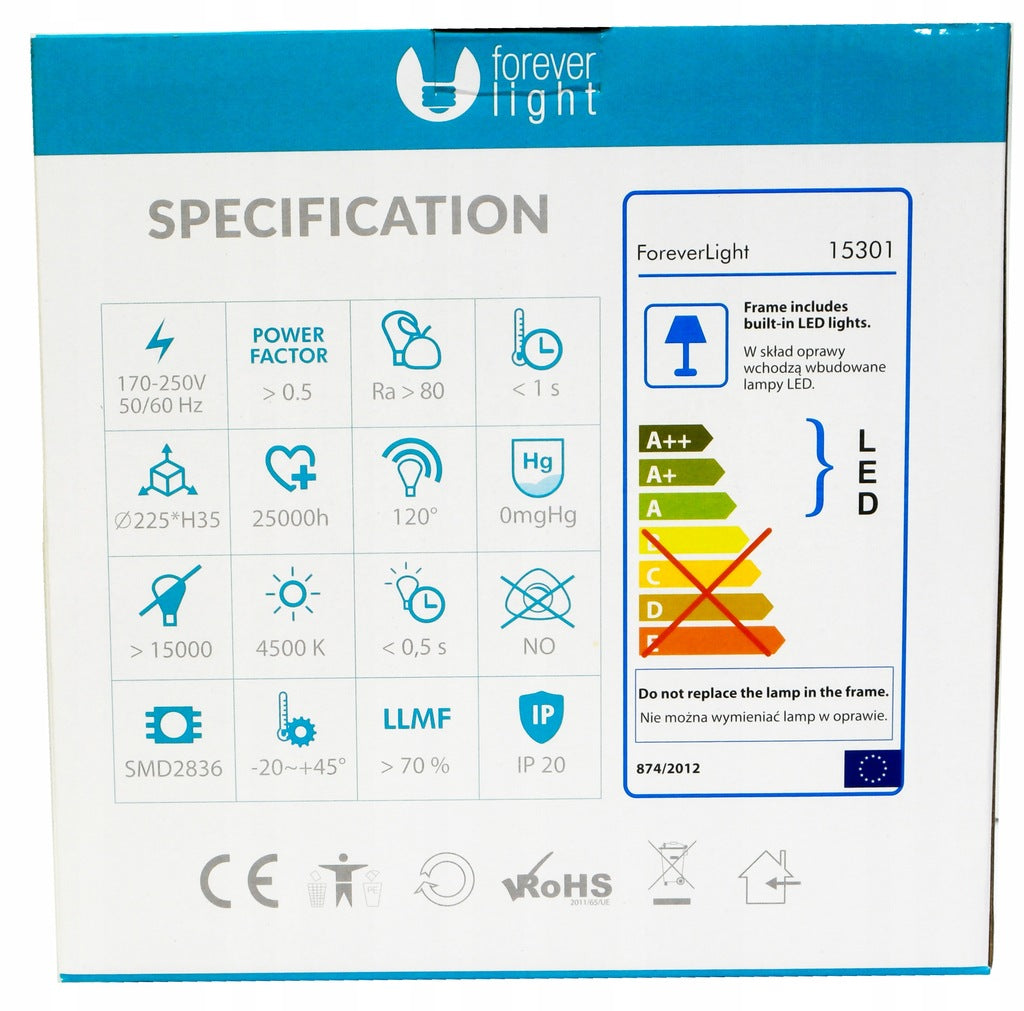 LED Panel Neutralweiß 4500 K 18W Rund Dekoleuchte Flächenleuchte Ultraslim