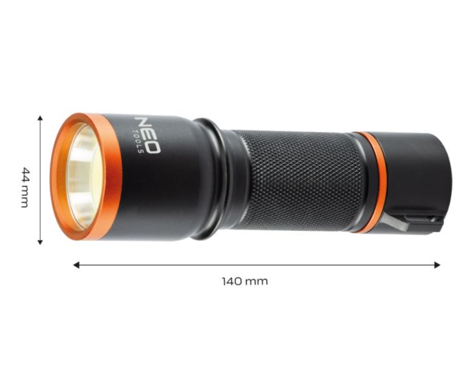 NEO TOOLS Alu Batterien Taschenlampe 3xAA 200Lm COB-LED IP20 Camping Werkstatt