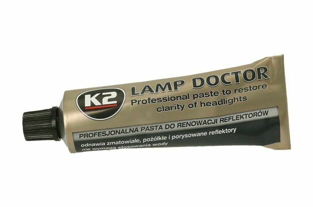 K2 LAMP DOCTOR 60g Scheinwerferpolitur Polierpaste Reinigen Kratzer Entferner