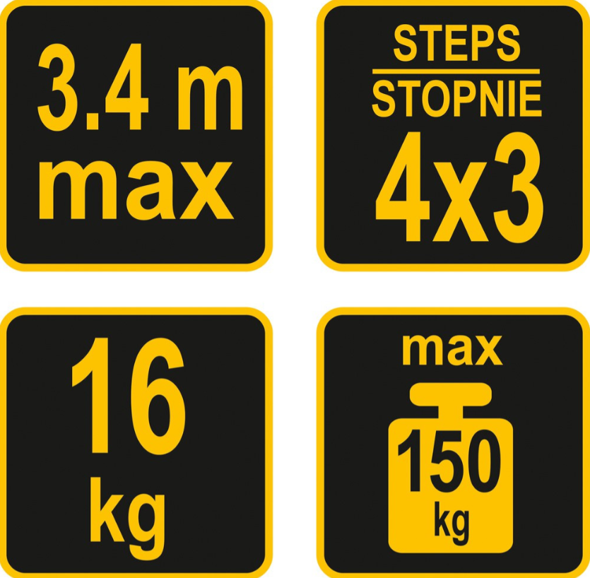 Multifunktions-Mehrzweckleiter Alu Gerüst Stehleiter 1,66m Anstellleiter 3,4m