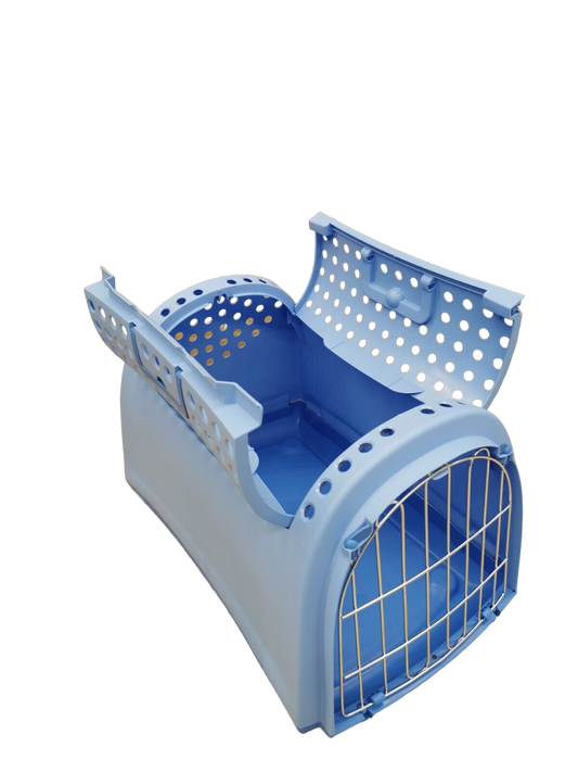 Transportbox Linus Cabrio Hunde Katzen Haustier bis 7 Kg Tierbox Reisebox Blau