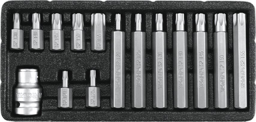 YATO YT-0417 screwdriver set T20-T55 15 partial bits chrome vanadium steel