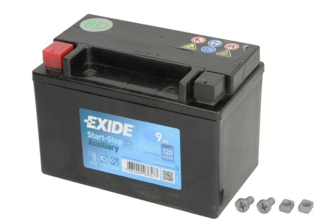 EXIDE EK091 Motorradbatterie Batterie 9AH für Aprilia BMW Honda  YTX9-4 YTX9-BS