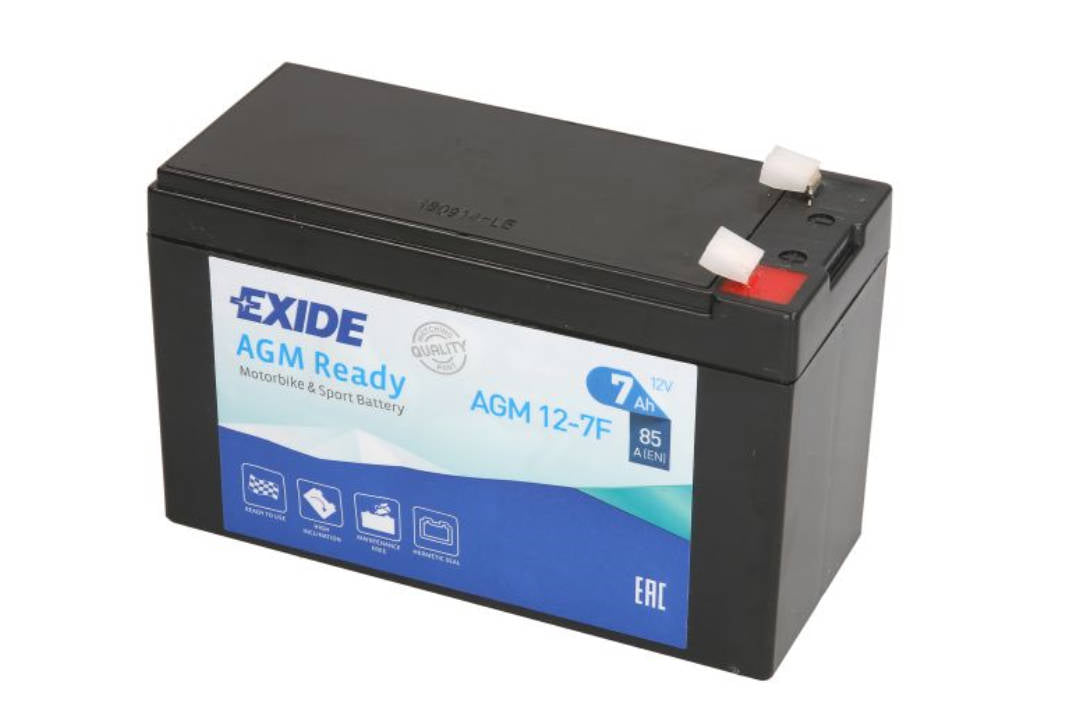 EXIDE AGM Ready 12-7F Motorrad Batterie 12V 7Ah 85A Backup Alarmanlage Quad ATV