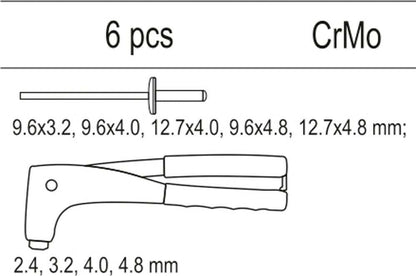 Yato YT-55466 Nietzange Set Schubladeneinsatz Werkzeugkoffereinsatz Zubehör