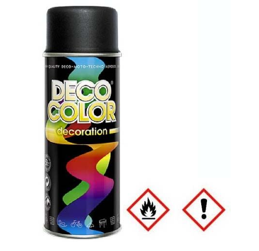 Deco Color Spraydose Sprühdose Lackspray Sprühfarbe Sprühlack schwarz Matt 400ml