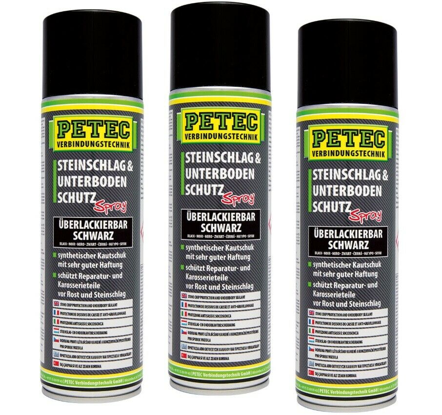 3x PETEC 73250 underseal UBS synthetic rubber 500ml overpaintable