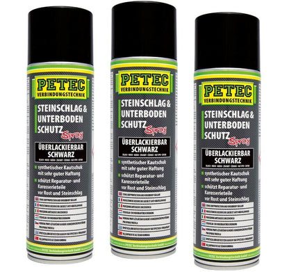 3x PETEC 73250 Unterbodenschutz UBS synthetischer Kautschuk 500ml Überlackierbar