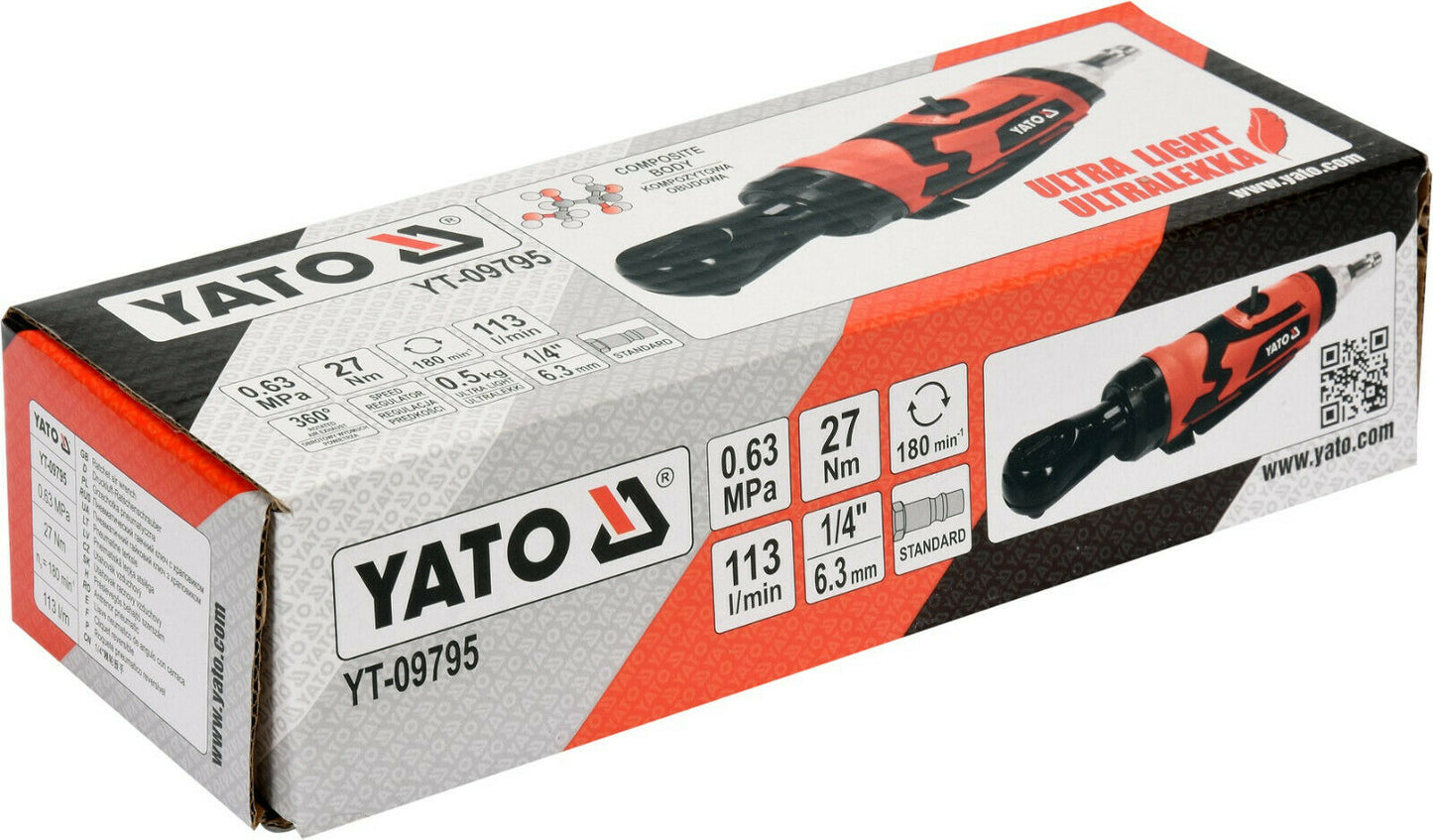 Yato YT-09795 Druckluft Ratschenschrauber Ratsche Schrauber Kfz Werkzeug 1/4"