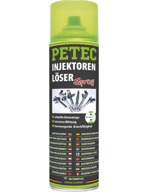 PETEC 70160 Injektorenlöser Spray Einspritzdüsenlöser Rostlöser Reiniger 500ml