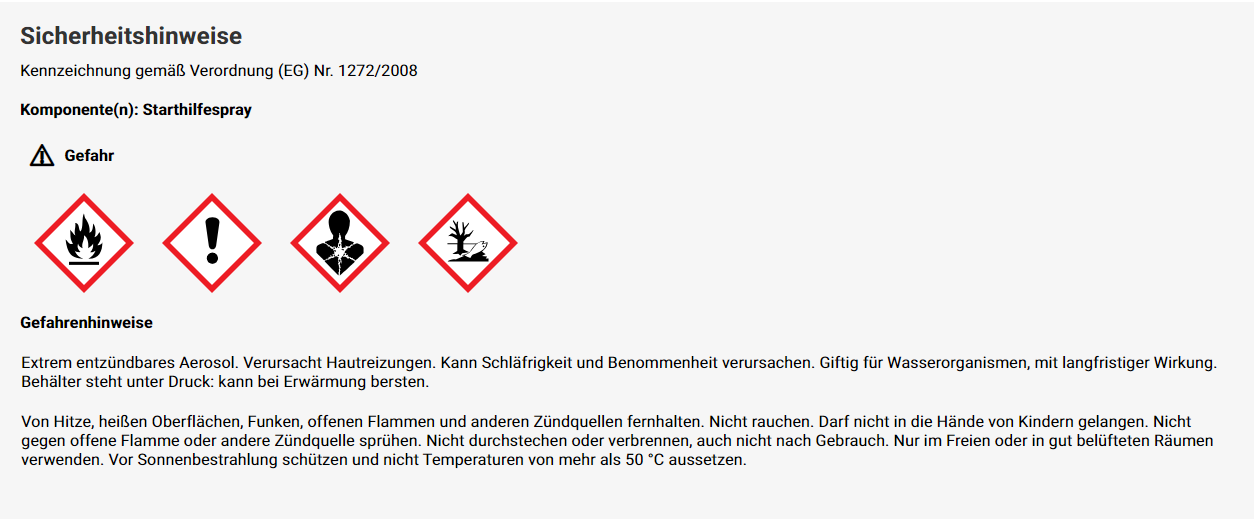 MA PROFESSIONAL Starthilfespray Motorstart Kalt- Starthilfe Startpilot 200ml