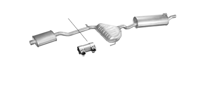 Endschalldämpfer + Mitteltopf Endtopf Auspuff komplett ab Kat für Alfa 146 (930) - Flex-Autoteile