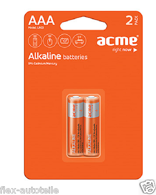 Acme Batterie 2er Pack AAA LR03 Kamera Spielzeug Fernbedienung 2xAAA im Set 1,5V - Flex-Autoteile