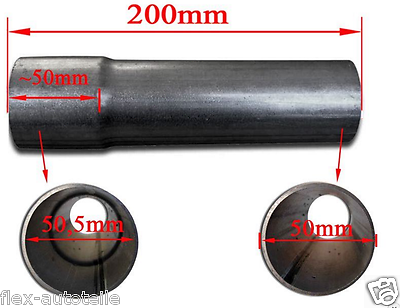 Reparaturrohr Auspuff End- /Zwischenstück Rohr 200mm Ø 50 / 50,55 mm Universal - Flex-Autoteile
