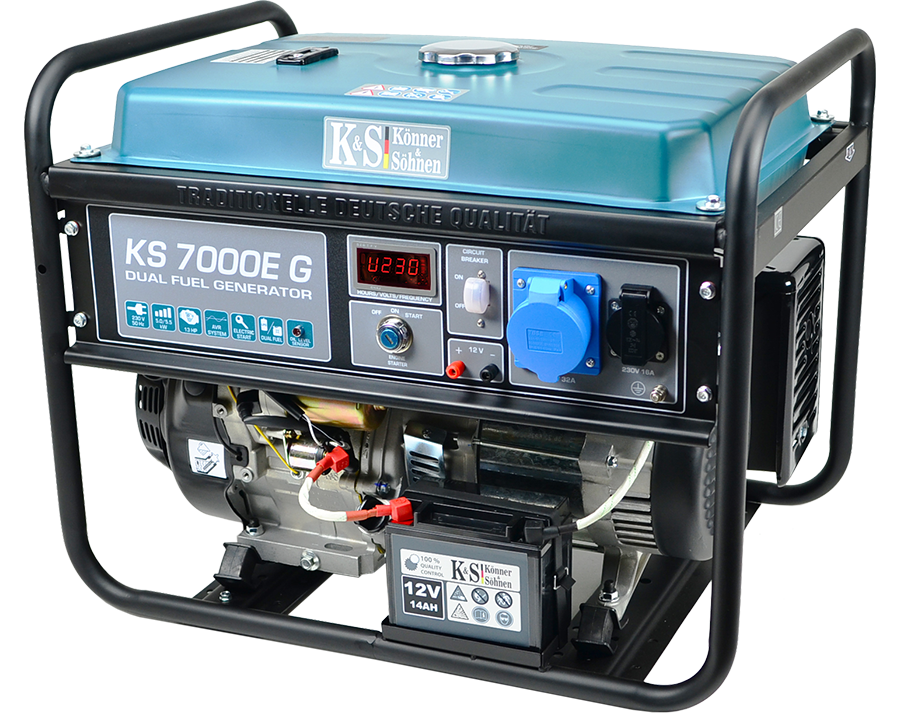 Emergency generator Dual LPG Gas gasoline 5.5kW power generator electricity  generator KS7000EG
