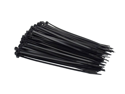 100 Stück Kabelbinder Schwarz 8 x 450 mm Kunststoff Strapsband Zurrband max 54kg - Flex-Autoteile