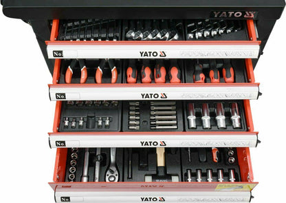 YATO Werkzeugwagen bestückt hochwertig 185tlg Werkstattwagen Werkzeugkasten - Flex-Autoteile