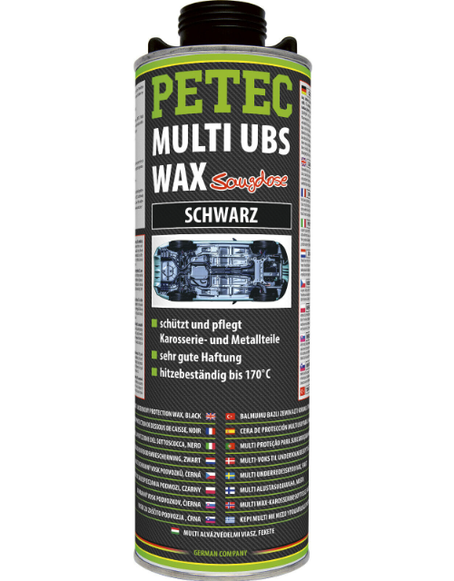 PETEC 73410 Multi UBS Wax schwarz Unterbodenschutz Korrisionsschutz Saugdose 1L