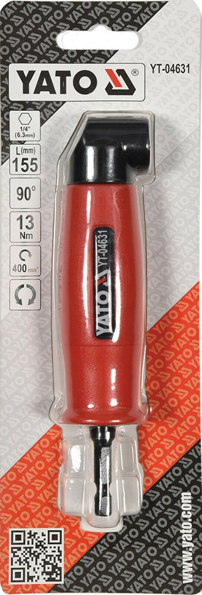 Yato YT-04631 Winkelschrauber Winkelaufsatz 90° Winkelgetriebe Adapter 1/4"
